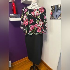 7 for $30 Connected Apparel Dress with Floral Overlay